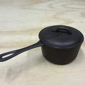 Vintage Cast Iron Saucepan Pot 1 Qt Stew Pan w/ Lid Birmingham Stove Range BSR